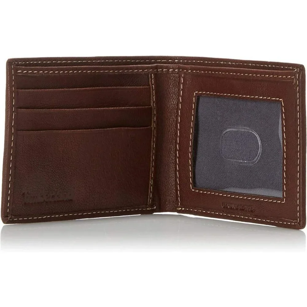 Men's Blix Genuine Brown Leather Billfold Slip Pocket Designed Wallet One Size
